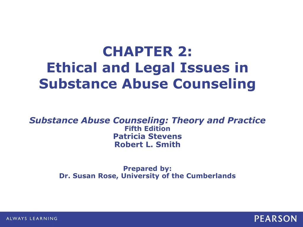 chapter 2 ethical and legal issues in substance abuse counseling