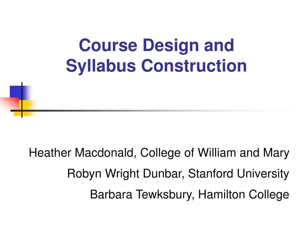 course design and syllabus construction