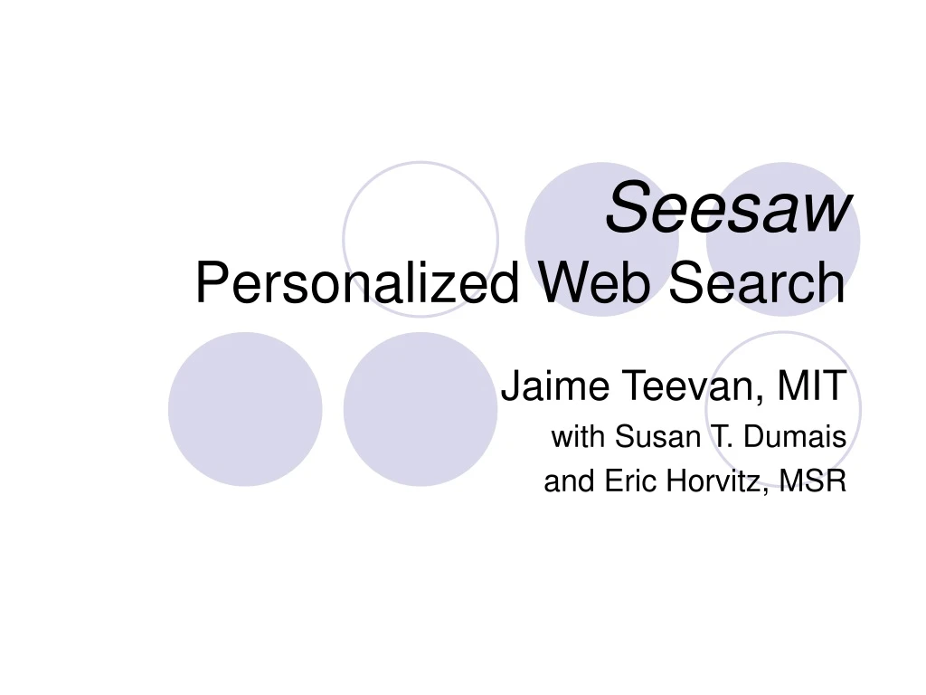 seesaw personalized web search