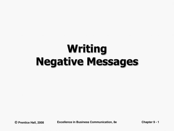 Writing  Negative Messages