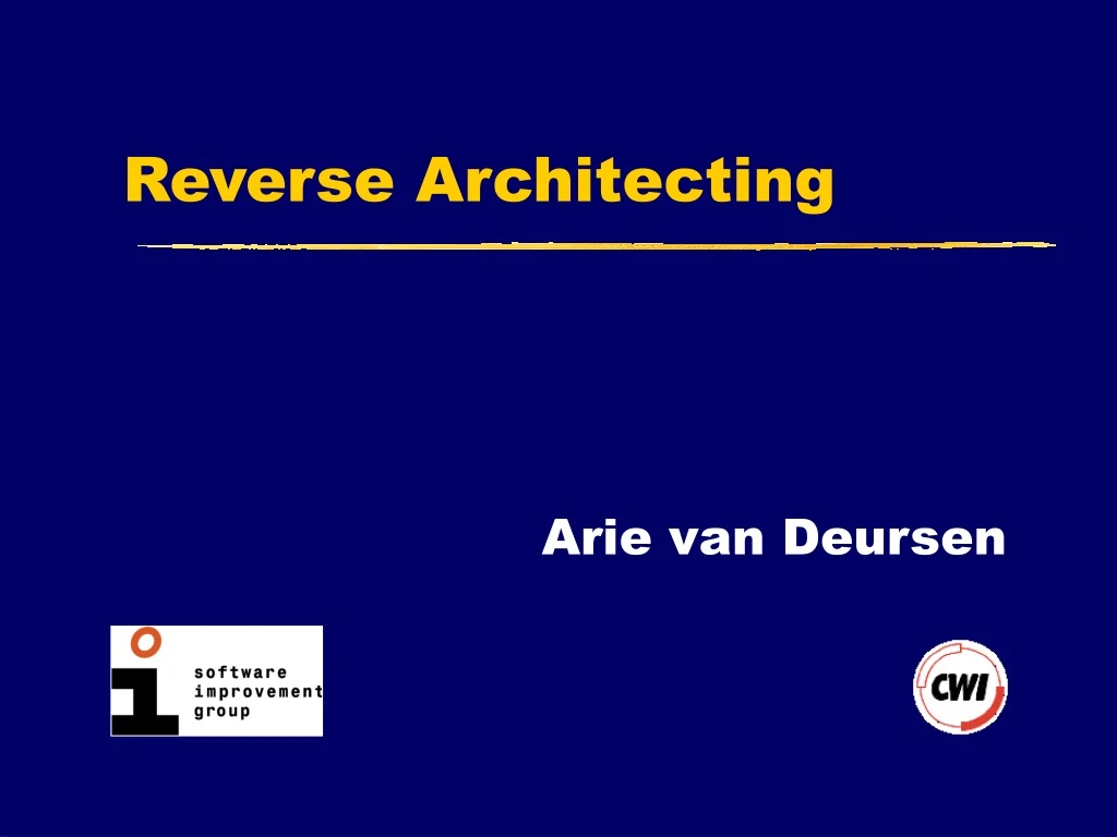 reverse architecting