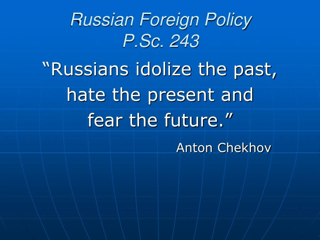 russian foreign policy p sc 243