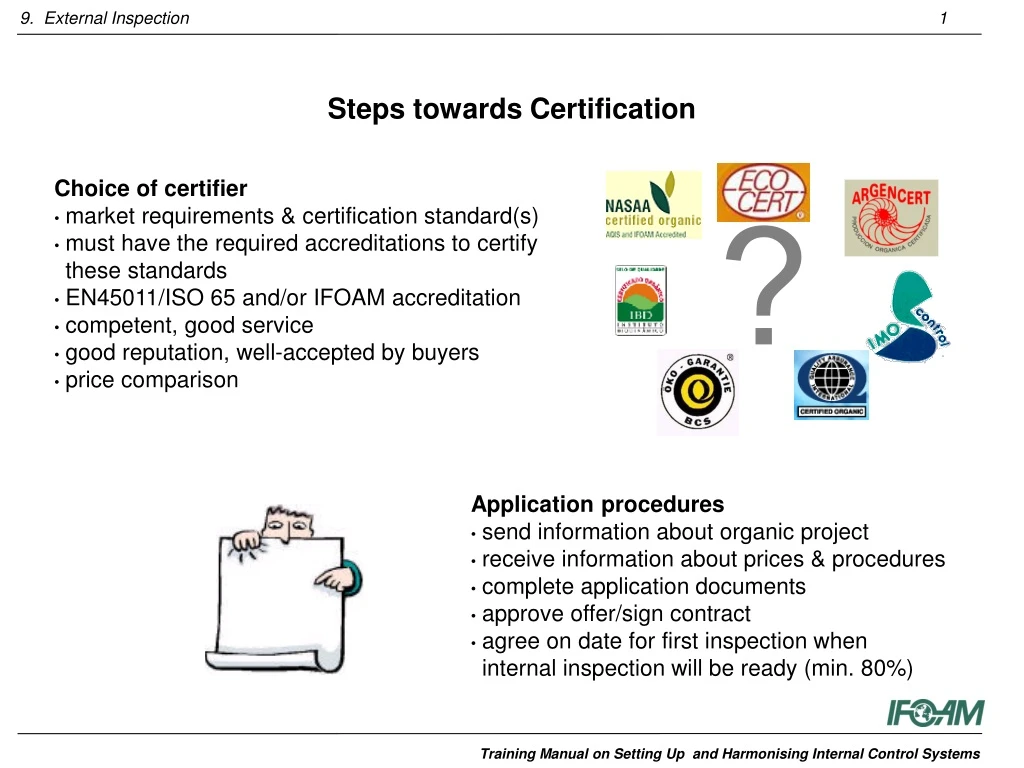 steps towards certification