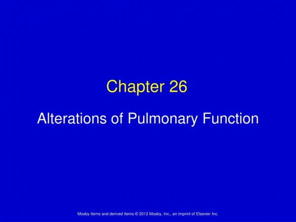 Alterations of Pulmonary Function