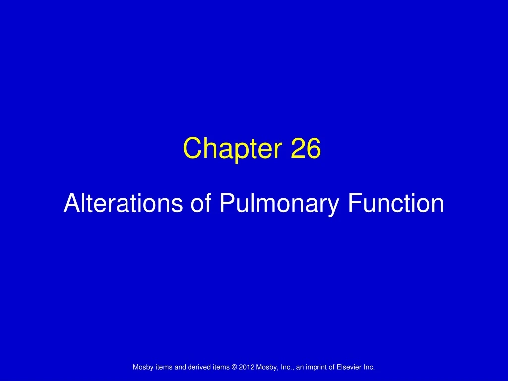 alterations of pulmonary function
