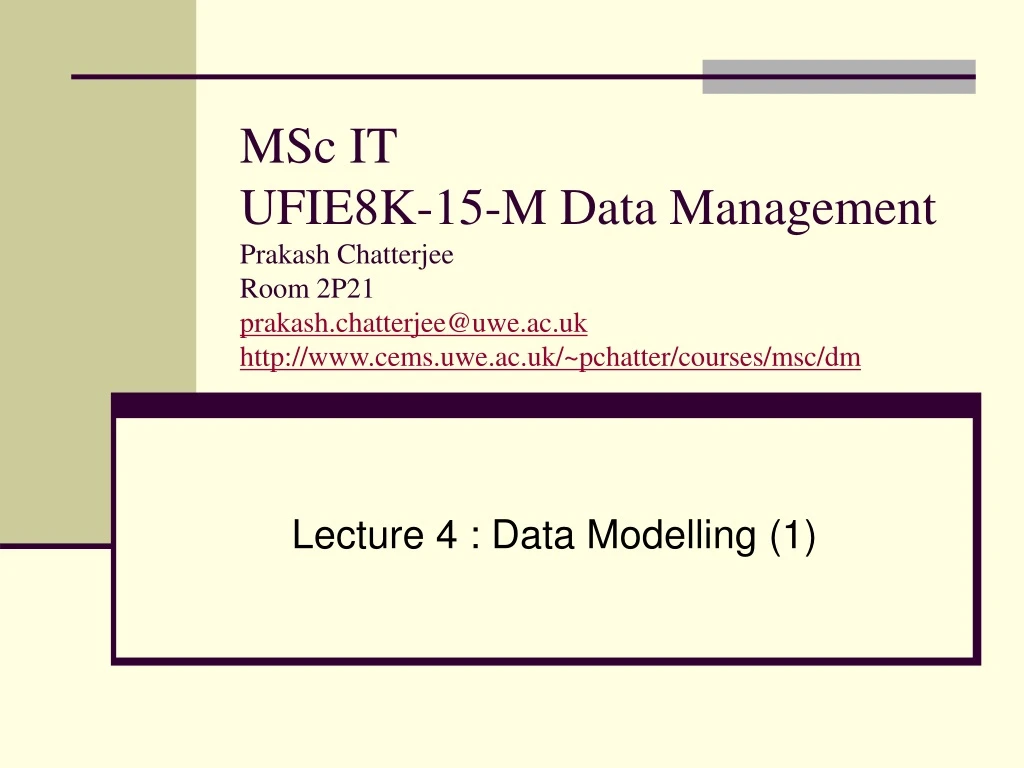 lecture 4 data modelling 1