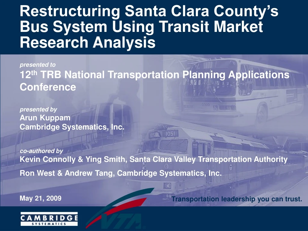 restructuring santa clara county s bus system using transit market research analysis