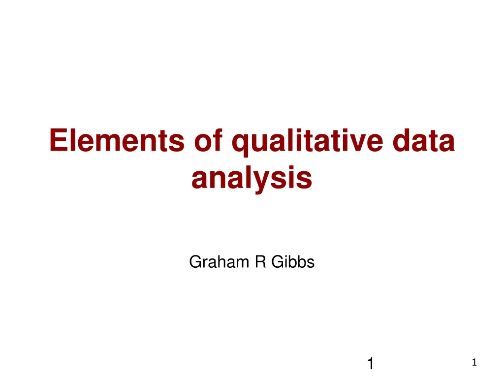 elements of qualitative data analysis