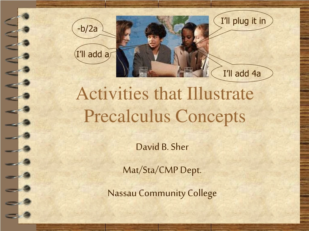 activities that illustrate precalculus concepts