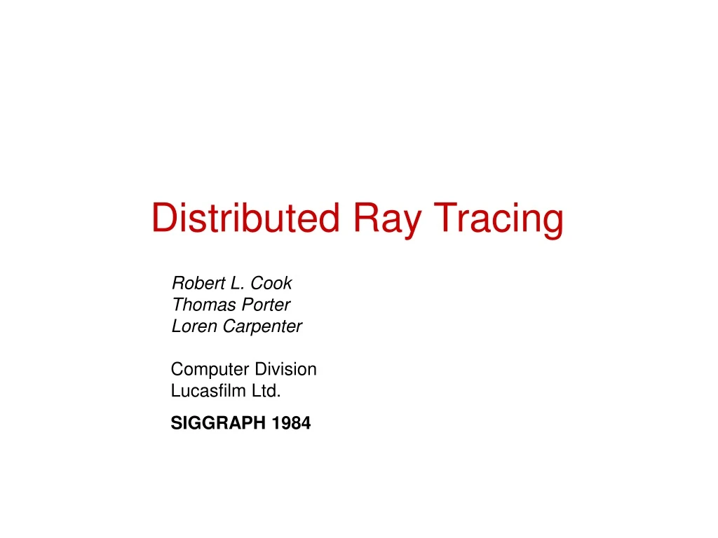 distributed ray tracing