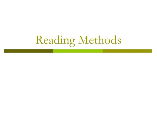 Reading Methods