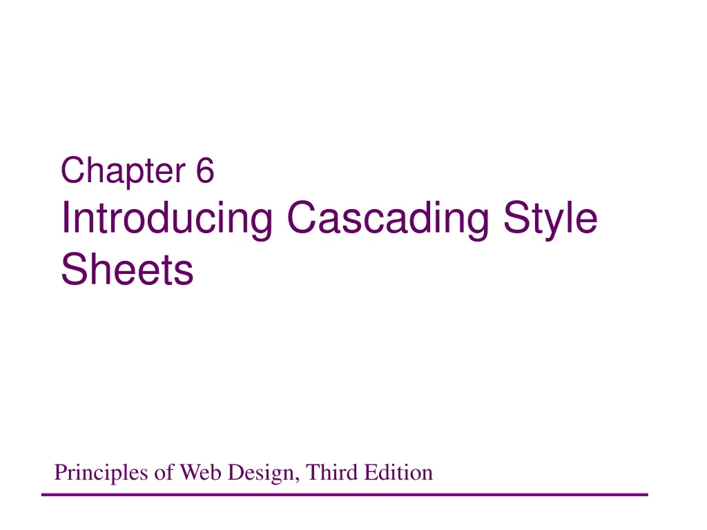 chapter 6 introducing cascading style sheets