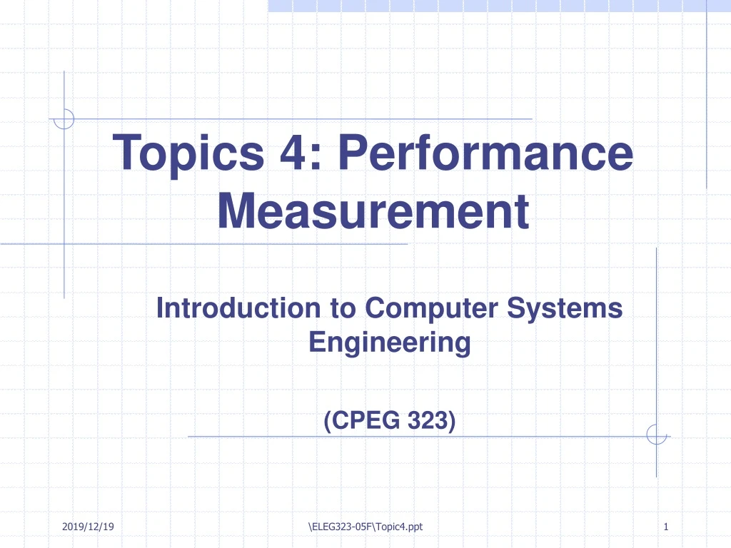 topics 4 performance measurement