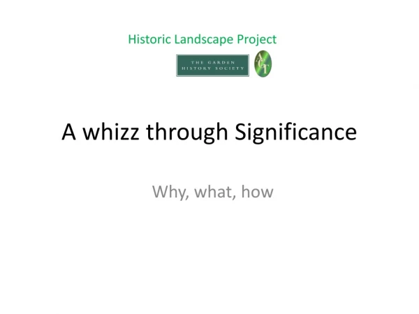 A whizz through Significance