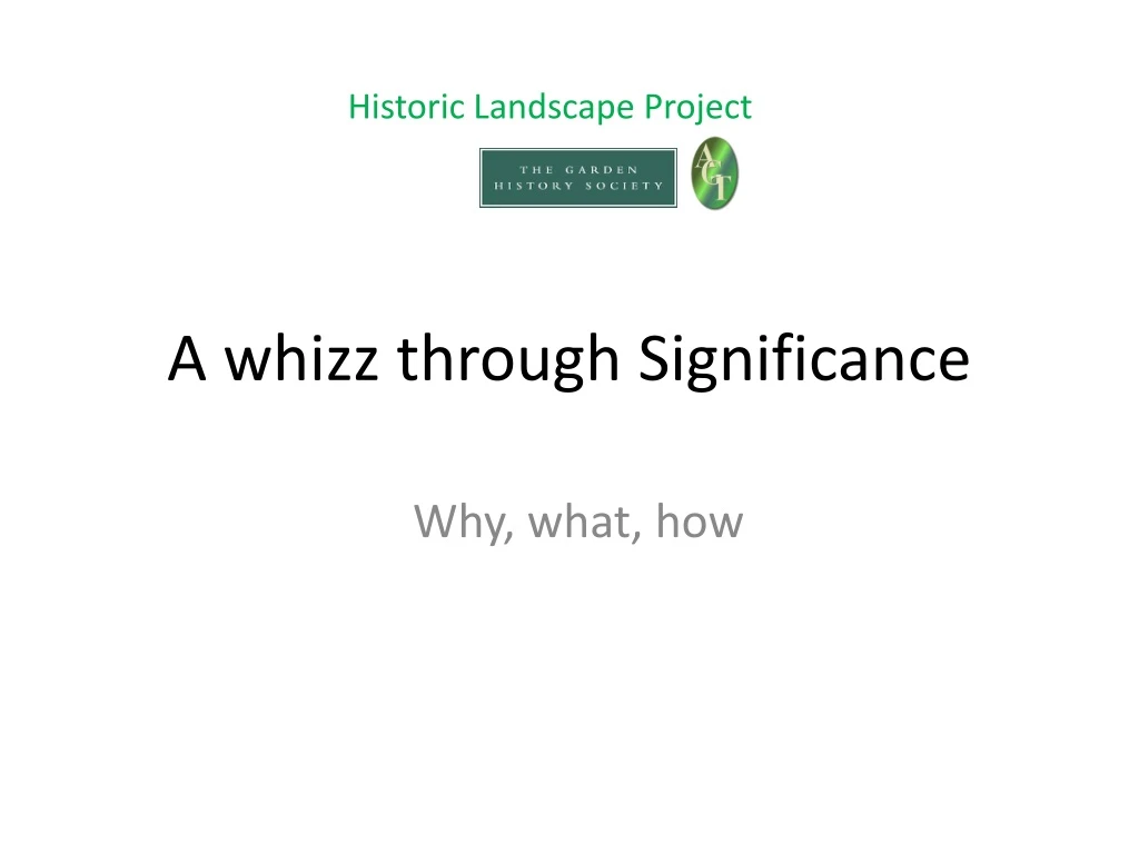 a whizz through significance