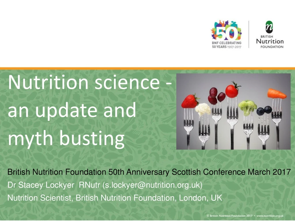 nutrition science an update and myth busting