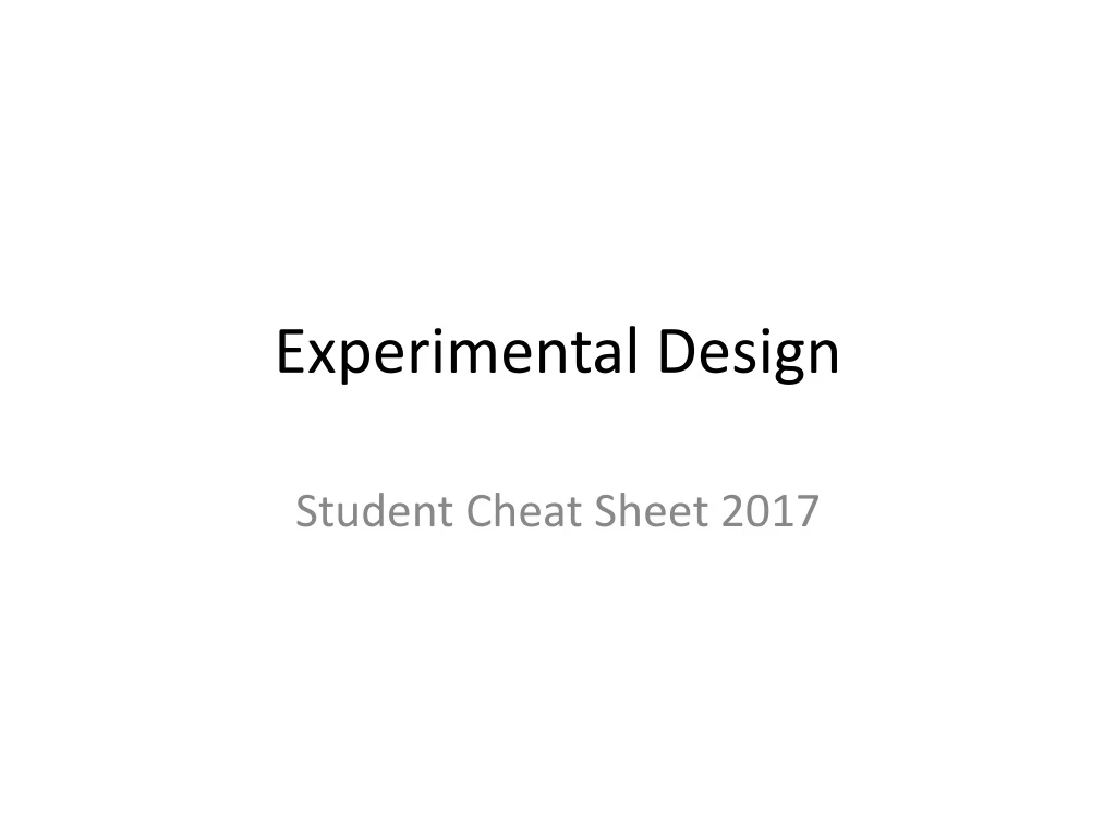 experimental design