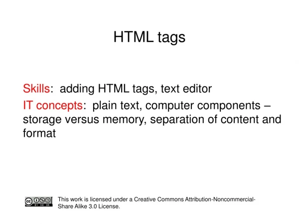 HTML tags