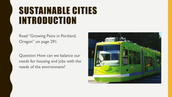 Sustainable cities Introduction