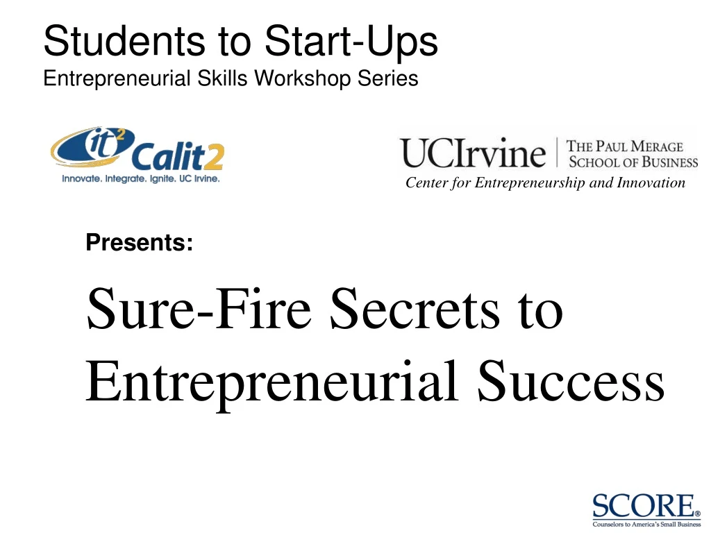 students to start ups entrepreneurial skills workshop series