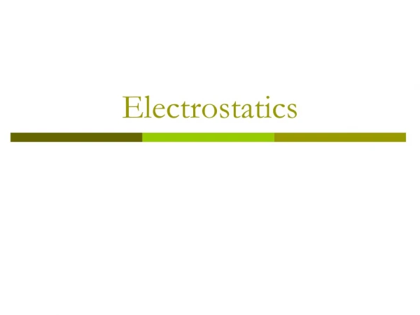 Electrostatics