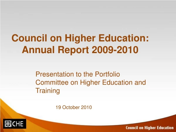 Council on Higher Education: Annual Report 2009-2010