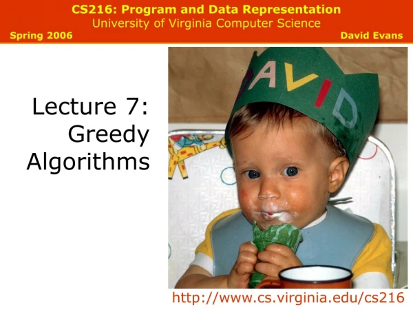 CS216: Program and Data Representation University of Virginia Computer Science