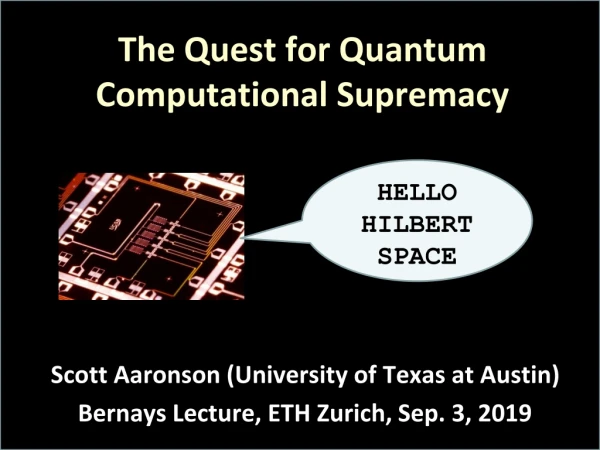 The Quest for Quantum Computational Supremacy