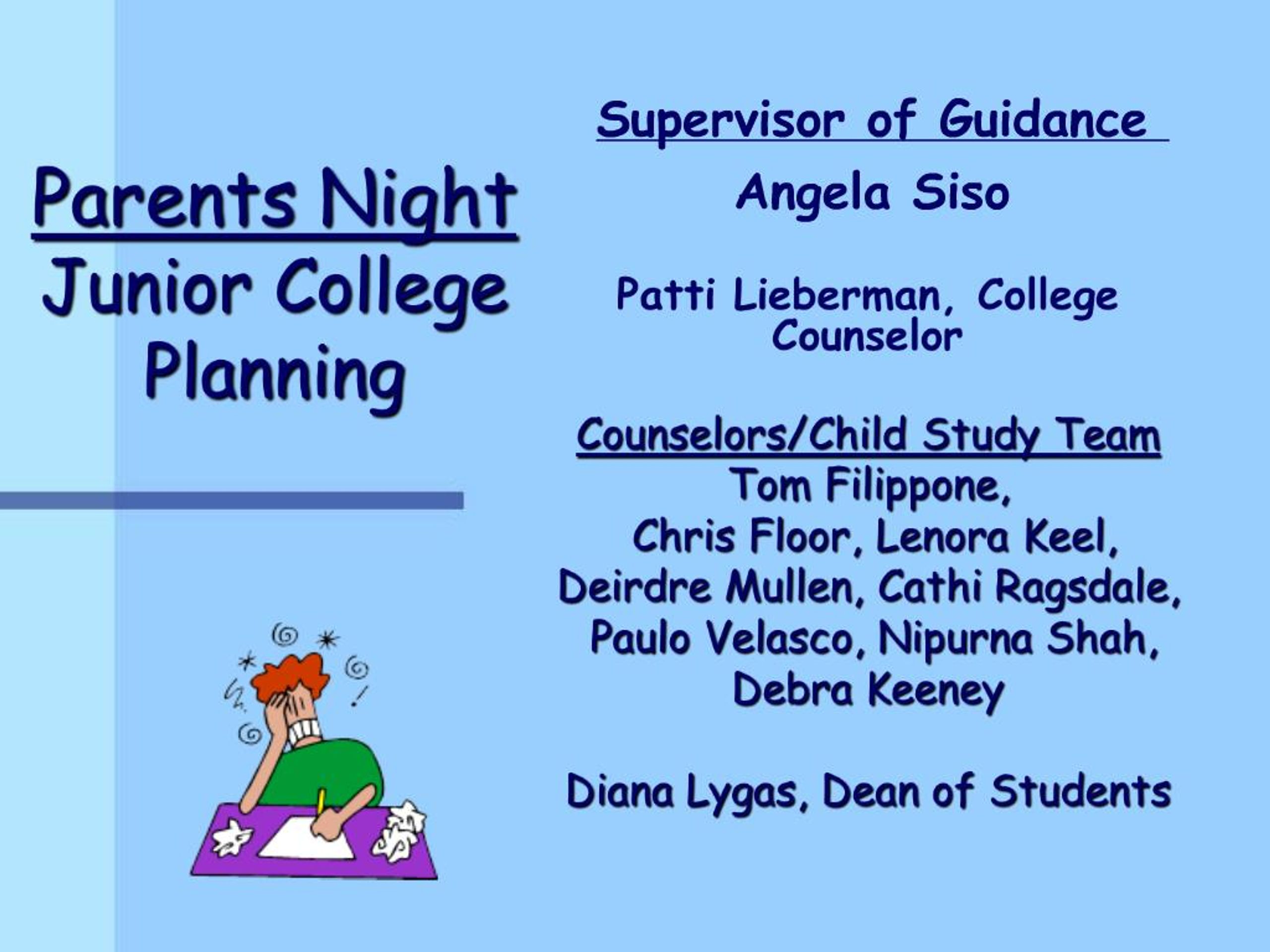 PPT - Parents Night Junior College Planning PowerPoint Presentation ...