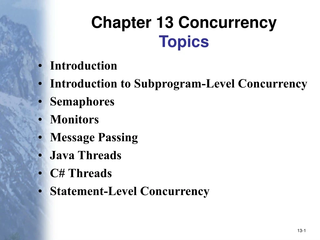 chapter 13 concurrency topics
