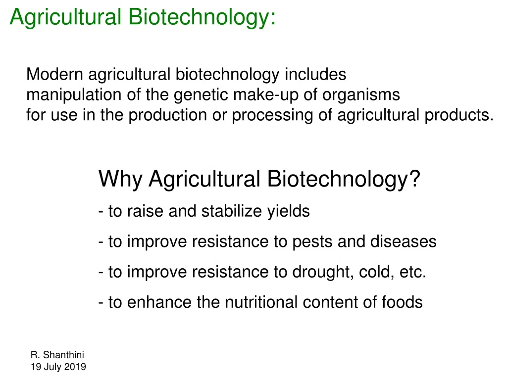 agricultural biotechnology