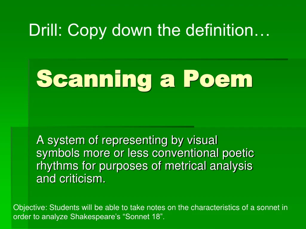 scanning a poem