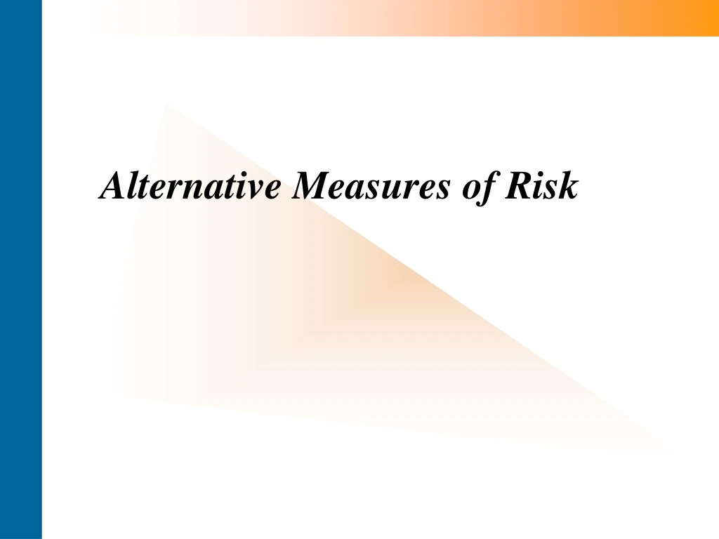 alternative measures of risk
