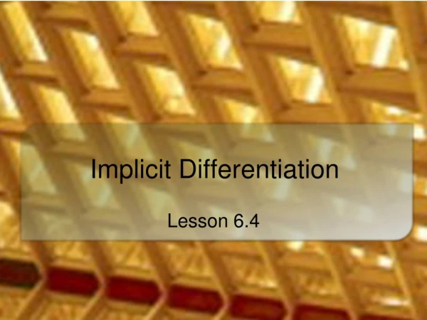 Implicit Differentiation