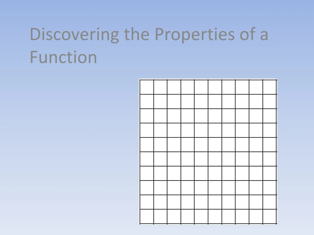 discovering the properties of a function