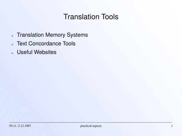 Translation Tools