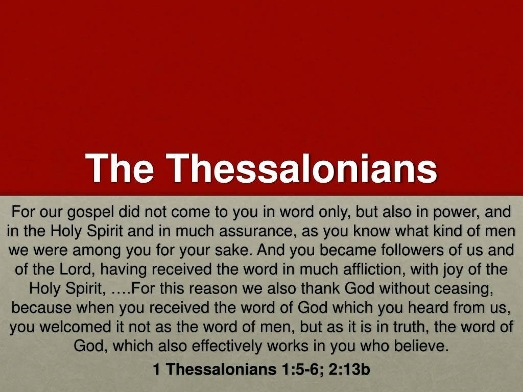 the thessalonians