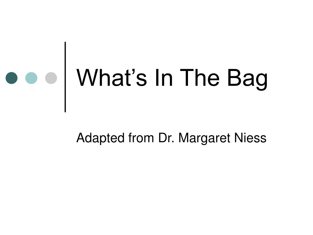 what s in the bag