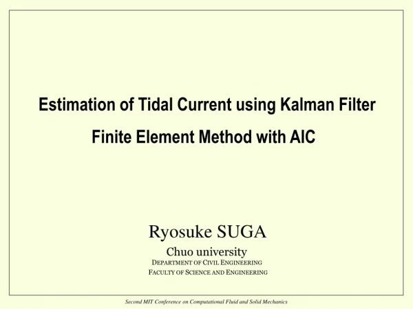Estimation of Tidal Current using Kalman Filter