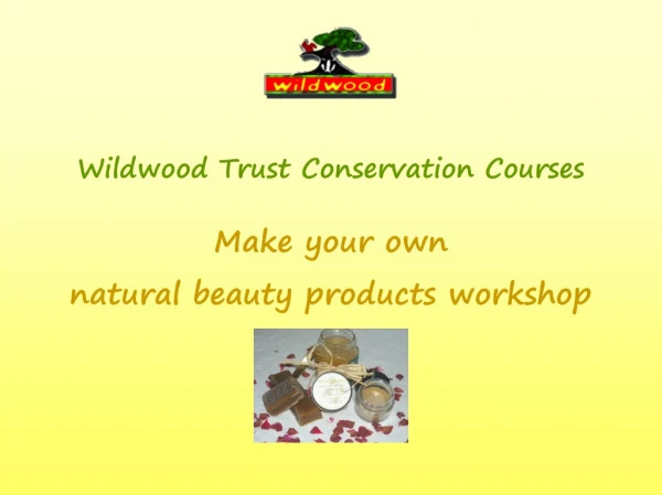 Wildwood Trust Conservation Courses Make your own  natural beauty products workshop