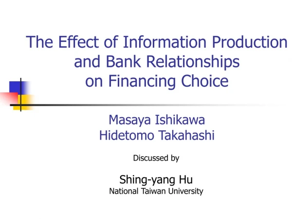 Discussed by Shing-yang Hu National Taiwan University