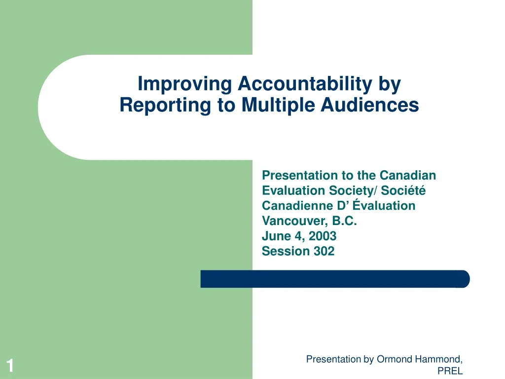 improving accountability by reporting to multiple audiences