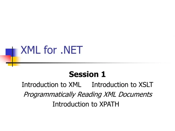 XML for .NET