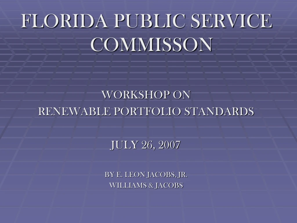 florida public service commisson workshop