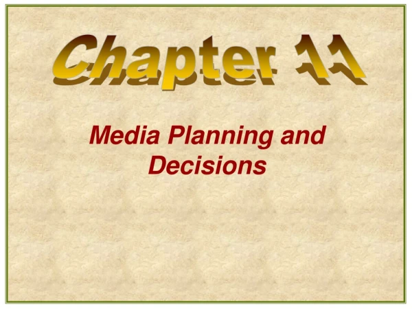 Media Planning and Decisions