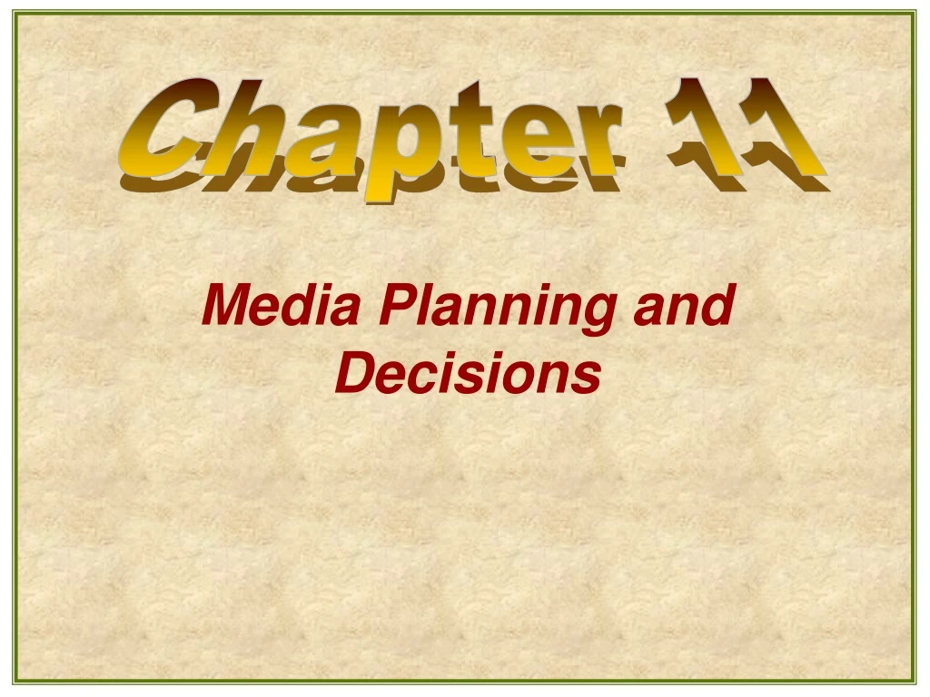 media planning and decisions
