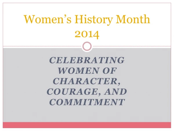 Women’s History Month 2014
