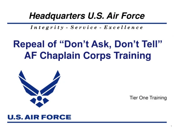 Repeal of “Don’t Ask, Don’t Tell”  AF Chaplain Corps Training