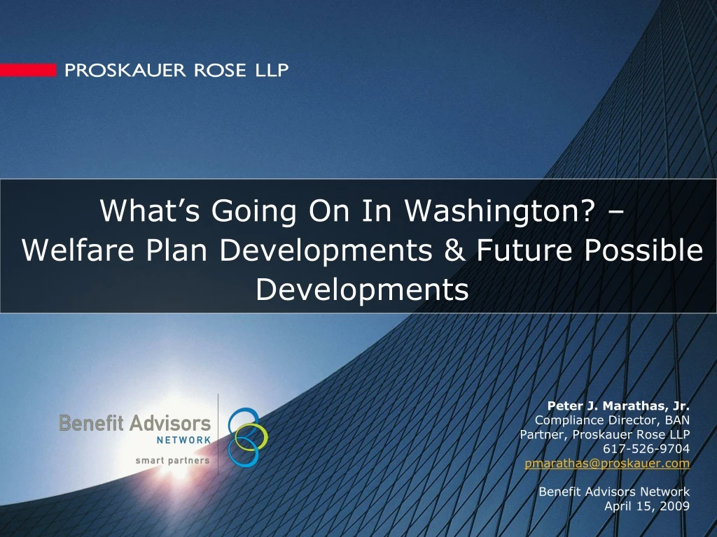 what s going on in washington welfare plan developments future possible developments