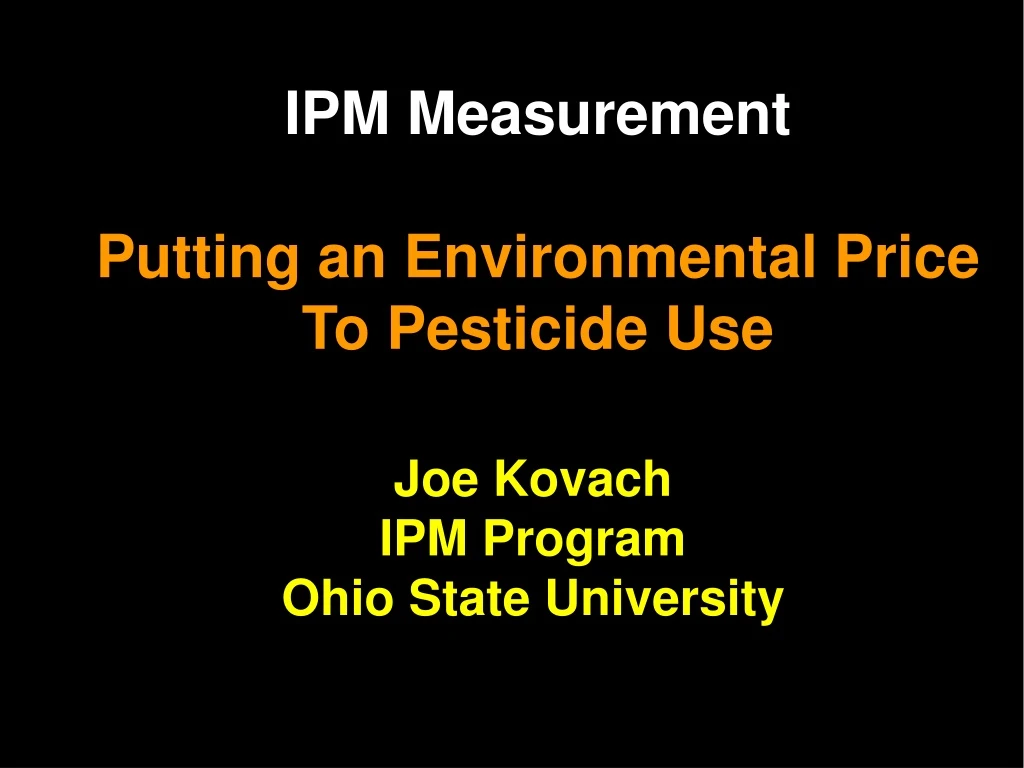 ipm measurement putting an environmental price